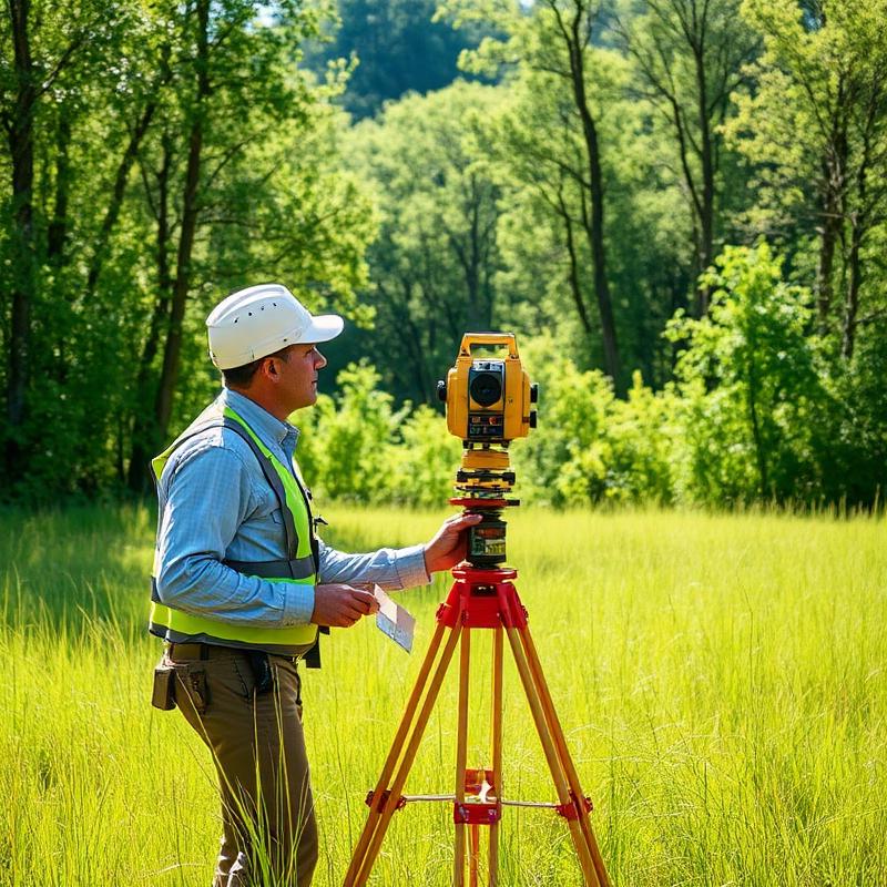 The Land Surveyors Inc. team member surveying in the field
